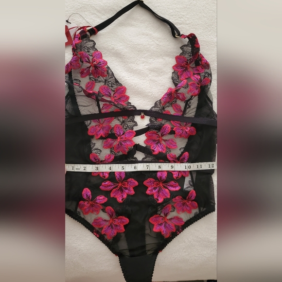 Wicked Weasel Crave Flores Black & Pink Bodysuit - Picture 4 of 5